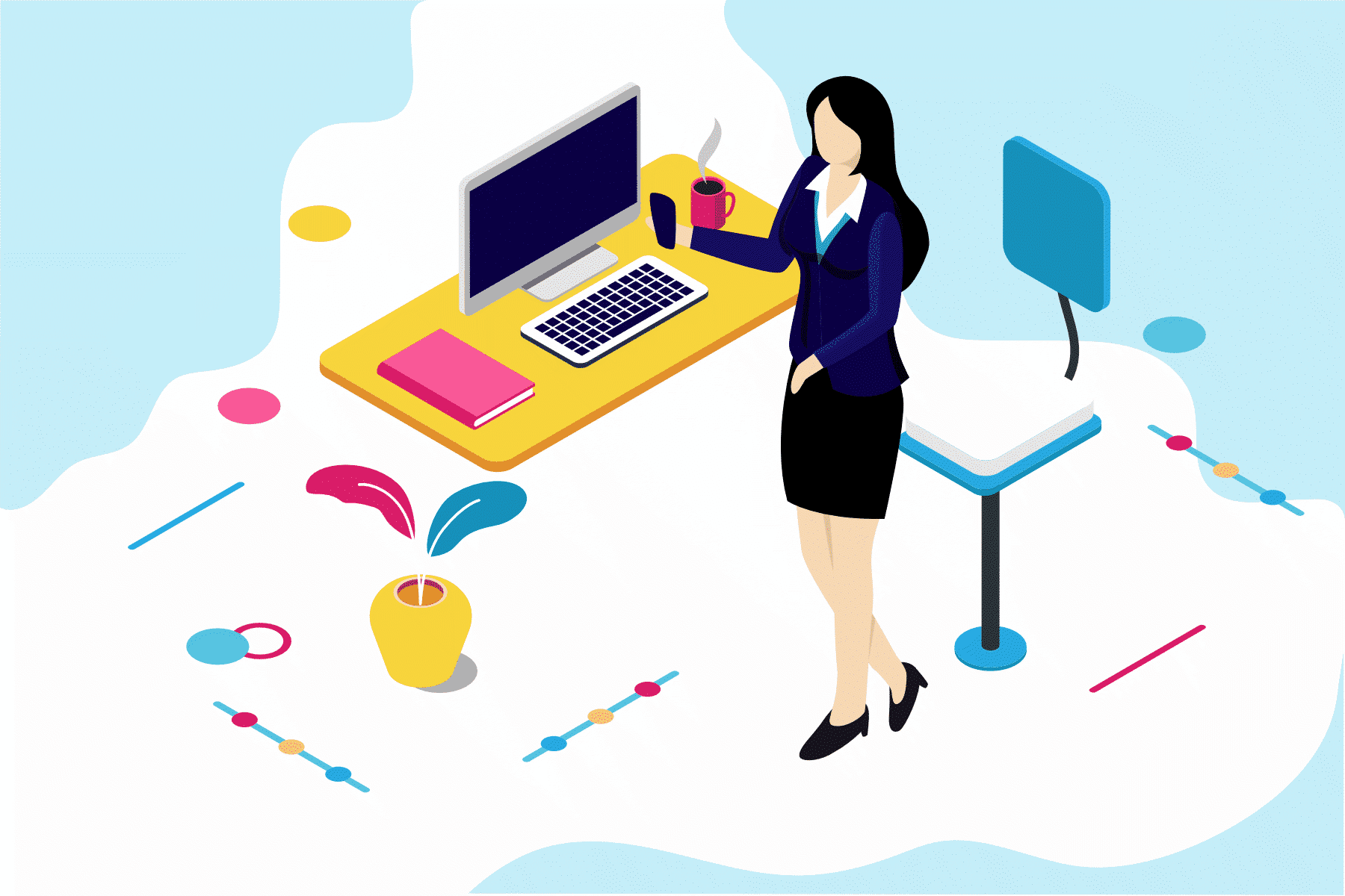 illustration of woman business owner